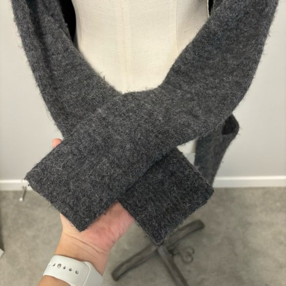 Aritzia Wilfred Free Aronson Open Front Wool Blend Cardigan Sweater Dark Gray XS - Picture 13 of 16